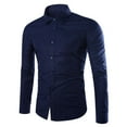 thumbnail image 1 of Njagoc3 Mens Long Sleeve Solid Color Shirt, Slim Fit, Simple Style, Durable Fabric, Ideal for Summer Work and Business Meetings, 1 of 5