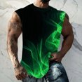 thumbnail image 1 of Njagoc3 Mens Neon Green Flame Tank Top, Sleeveless, Durable for Summer Comic Con & Casual Gatherings, 1 of 6