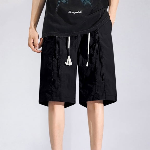 Njagoc3 Mens Performance Running Shorts, Quick-Dry Spandex , Reflective Logos, Secure Zipper Pockets, Summer Marathon Prep & Night Runs