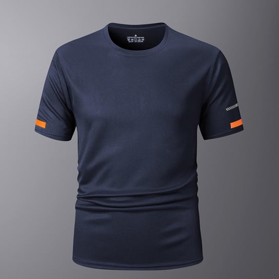 Njagoc3 Mens Pro Workout Solid Color T Shirt Fast Drying Fitness Tee Enhanced Mobility Training Top