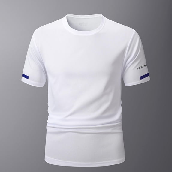 Njagoc3 Mens Pro Workout Solid Color T Shirt Fast Drying Fitness Tee Enhanced Mobility Training Top