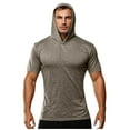 thumbnail image 1 of Njagoc3 Mens Short - Sleeve Hooded Athletic Shirt, Lightweight Fabric, Summer Gym & Training, Quick - Dry Performance Top, 1 of 6