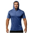 thumbnail image 1 of Njagoc3 Mens Short - Sleeve Hooded Athletic Shirt, Lightweight Fabric, Summer Gym & Training, Quick - Dry Performance Top, 1 of 6