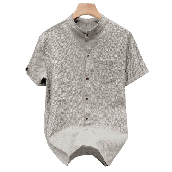 Njagoc3 Mens Short - Sleeve Linen - Blend Casual Shirt, Breathable, Summer Beach & Daily Top