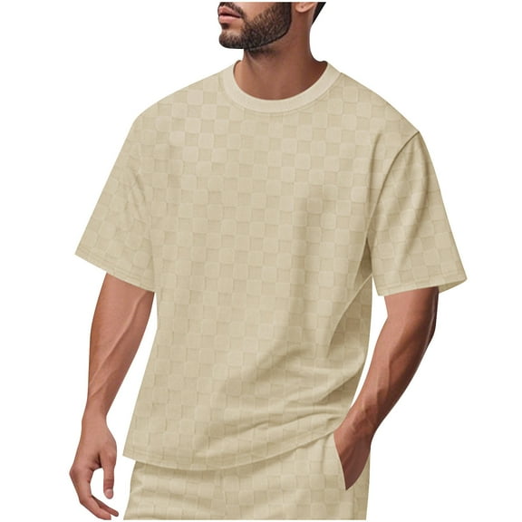 Njagoc3 Mens Short - Sleeve Solid Color Casual Button Shirt, Classic Fit, Breathable Cotton, Summer Daily & Outdoor Top