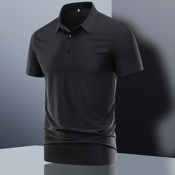 Njagoc3 Mens Short - Sleeve Solid Color Polo Shirt, Classic Collar, Regular Fit, Summer Business Casual & Golf Top