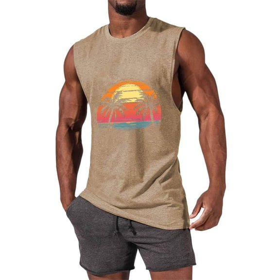 Njagoc3 Mens Sleeveless Artistic Graphic Tank, Unique Design, Breathable Mesh - Like Fabric, Summer Casual & Outdoor Vest