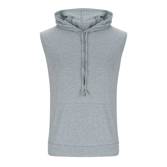 Njagoc3 Mens Sleeveless Hooded Tank, Minimalist Design, Lightweight Cotton, Casual Outdoor & Gym Vest