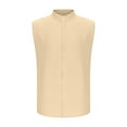 thumbnail image 1 of Njagoc3 Mens Sleeveless Mandarin Collar Dress Shirt, Solid Color Cotton Blend, Wrinkle - Resistant, Office & Casual Daily Top, 1 of 5
