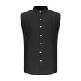 thumbnail image 1 of Njagoc3 Mens Sleeveless Mandarin Collar Dress Shirt, Solid Color Cotton Blend, Wrinkle - Resistant, Office & Casual Daily Top, 1 of 5