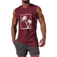 thumbnail image 1 of Njagoc3 Mens Sleeveless Retro Palm Tree Tank, Classic Fit, Soft Poly - Cotton Blend, Summer Casual & Streetwear Vest, 1 of 6