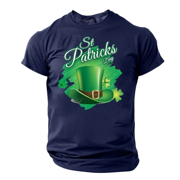 Njagoc3 Mens Summer Short Sleeve T-Shirt, Crew Neck, St. Patrick's Day Print, Soft and Comfortable Fabric, Casual Style, Perfect for Daily Wear and Holiday Celebrations