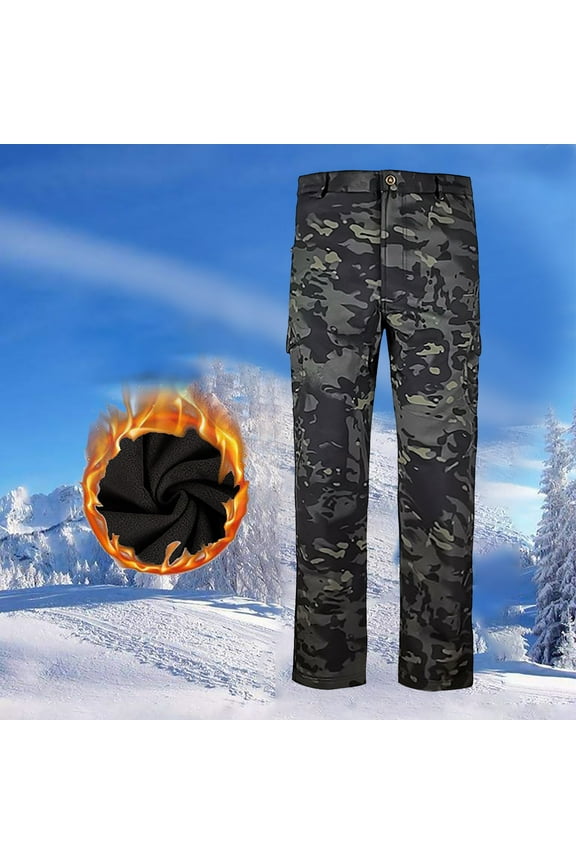 Mens Thermal Pants, Loose Fit, Solid Color, Warm and Insulated Fabric, Unique and Stylish, Great for Cold Weather and Outdoor Activities