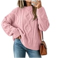 thumbnail image 1 of Njagoc3 Oversized Sweaters for Women Crewneck Cable Knit Drop Shoulder Jumper Soft Warm Long Sleeve Loose Fit Casual Fall Top, 1 of 6