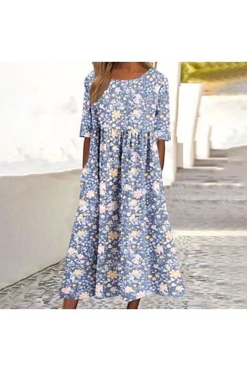 chico dresses Chico Soleil Kalinda floral embroidered long dress Chambray Blue – CW CW