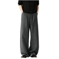 thumbnail image 1 of Njagoc3 Plus Size Pants for Men | Elastic Drawstring Waist Wide Leg Trousers with Side Pockets & Loose Fit | Relaxed Loose Fit for Fall Casual Daily Wear & Weekend Outings，Dark Gray，XXL, 1 of 6