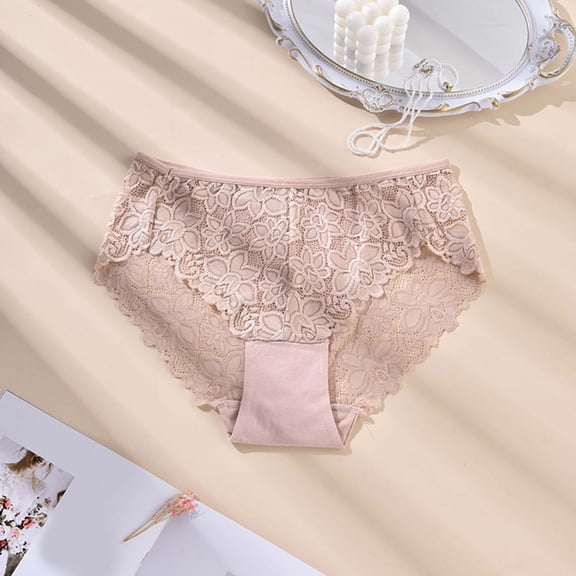 Njagoc3 Plus Size Womens High-Rise Lace Thong Ultra-Thin Breathable Seamless Invisible Anti-Roll Tummy Control Summer