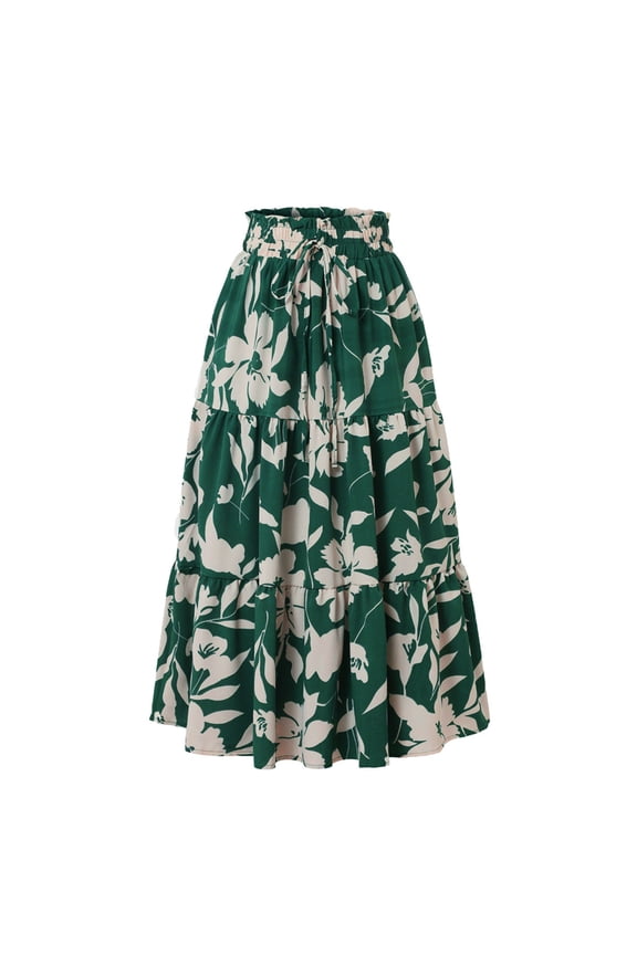 Printed Midi Skirts with Floral & Leaf Patterns, Assorted Designs, Modern Casual Wardrobe