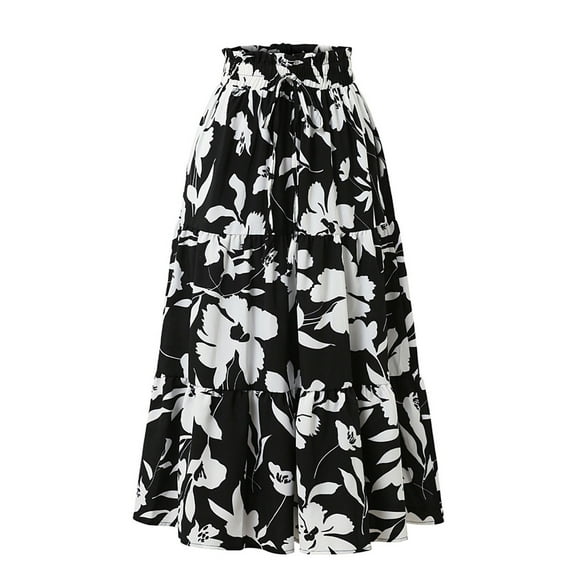 Njagoc3 Printed Midi Skirts with Floral & Leaf Patterns, Assorted Designs, Modern Casual Wardrobe