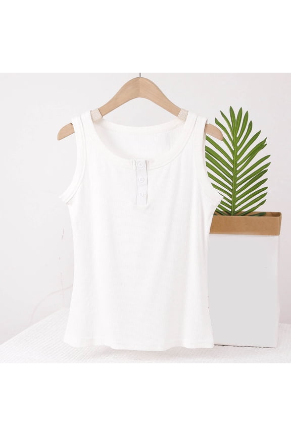 Solid Color Womens Sleeveless Cami - Soft Cotton Blend, Perfect for Layering