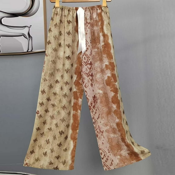 Njagoc3 Summer Breeze Printed Casual Pants Lightweight Rayon UPF 75+ for Womens