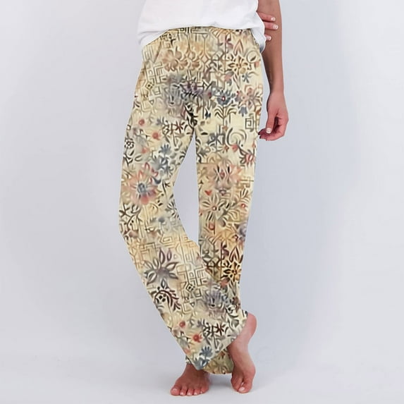 Njagoc3 Summer Breeze Printed Casual Pants Lightweight Rayon UPF 80+ for Womens