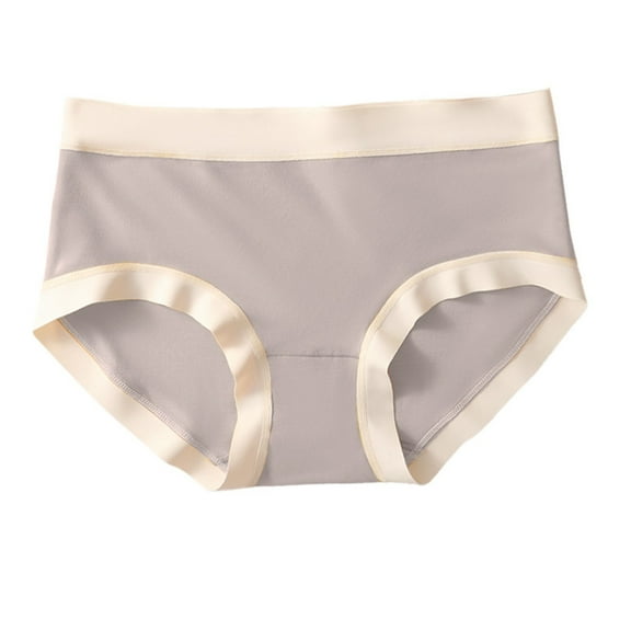 Njagoc3 Summer Cooling Womens Ice Silk High-Rise Underwear Solid Seamless Tummy Shaping Breathable Anti-Ride Up