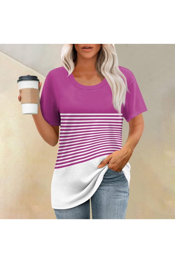 Unisex Organic Pinstripe Tee Fine Chalk Line Print GOTS Certified Cotton Gender-Neutral Essential