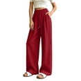 thumbnail image 1 of Njagoc3 Wide Leg Pants for Women Flowy Palazzo Drawstring Elastic Waist Fall Beach Lounge Casual Trousers with Pockets, 1 of 6