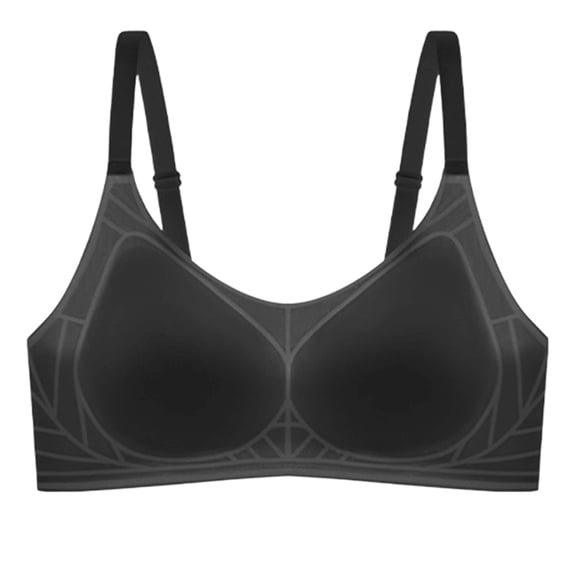 Njagoc3 Wireless Bras for Women Round Neck Seamless Fine Straps Comfortable Underwire Free Daily Bra