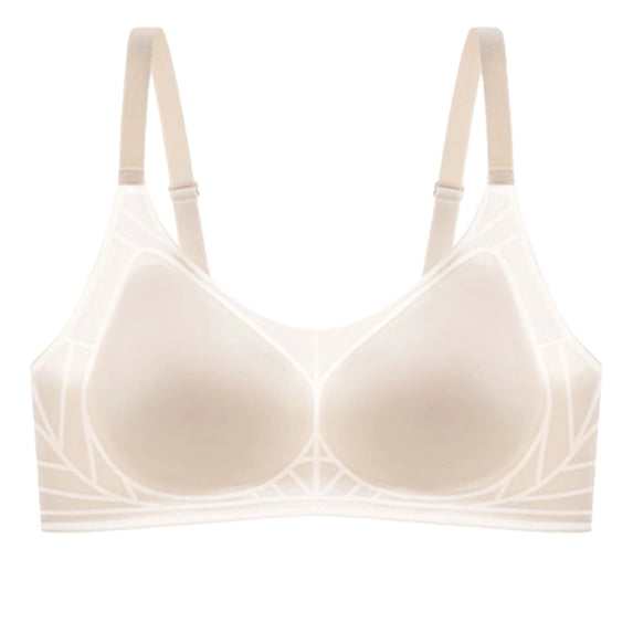 Njagoc3 Wireless Bras for Women Round Neck Seamless Fine Straps Comfortable Underwire Free Daily Bra