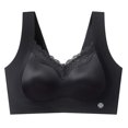 thumbnail image 1 of Njagoc3 Wireless Bras for Women V Neck Lace Floral Print Two Color Patching Fine Straps Everyday Bra, 1 of 5