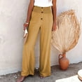 thumbnail image 1 of Njagoc3 Women Casual Solid Pants Comfortable Elastic High Waist Wide Leg Casual Loose Beach Pants, 1 of 6