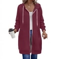 thumbnail image 1 of Njagoc3 Women Hooded Anorak Jacket Casual Lightweight Windbreaker Outerwear, 1 of 6