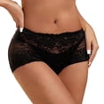 thumbnail image 1 of Njagoc3 Women Lace Trim High Waisted Boyshort Panties Sexy Mesh See Through Underwear, 1 of 1