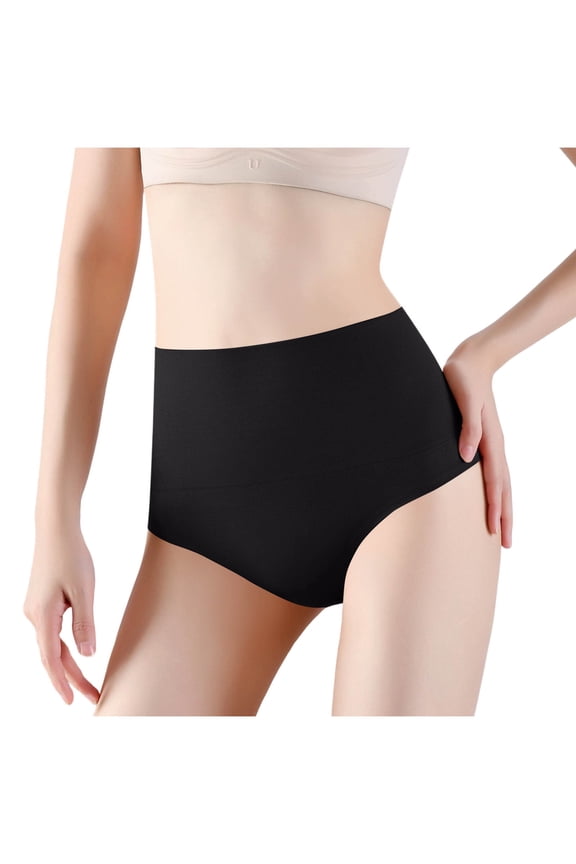 Women Seamless High Waisted Briefs Tummy Control No Show Underwear