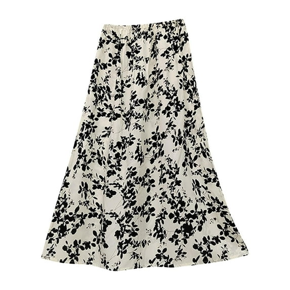 Njagoc3 Women's Chevron Pattern Skirt - Stretchy Waist A-Line Pleated Skirt, Lightweight Swing Skirt for Summer