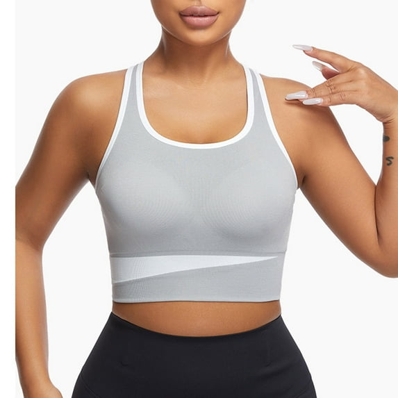 Njagoc3 Women's High Impact Sports Bra Plus Size 38-50 Wireless Shockproof Running Workout Top