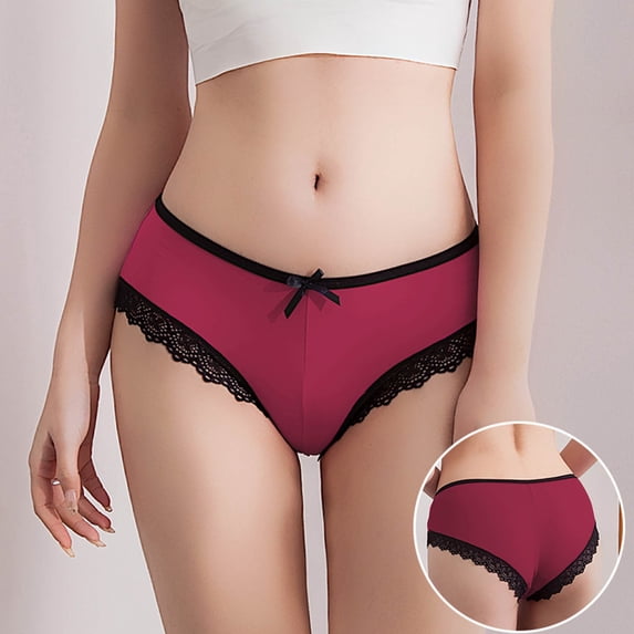 Njagoc3 Women's Lace Trim Hipster Briefs - Low Rise Comfortable Underwear 1PC for Daily & Nightwear