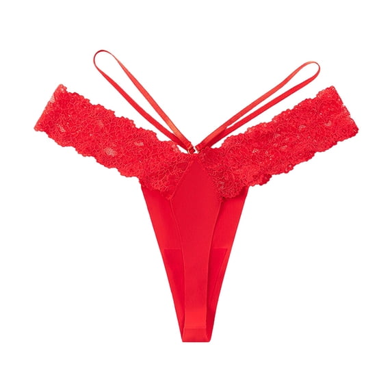 Njagoc3 Women's Lace Trim Low Rise Thong - Sheer Lingerie 1PC for Special Occasions & Date Night