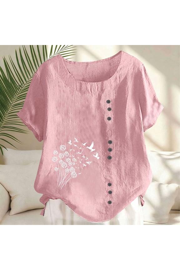 Women's Multi-Color Distressed Crew Neck Short-Sleeve T-Shirt - Edgy Casual Everyday & Layering Wear