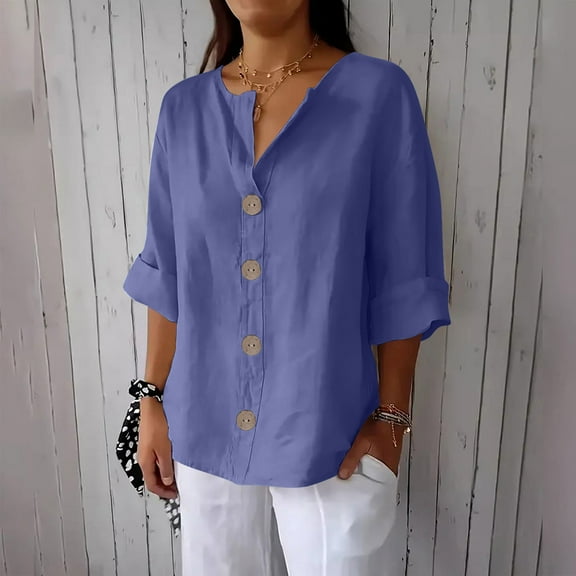 Njagoc3 Women's Oversized Button-Down Long Sleeve Shirt - Office & Casual Wear,Gray,XXXL