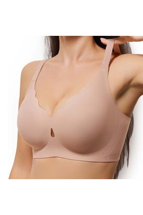 Women's Seamless Bow Decor Full Coverage Push Up Wireless Bra, Comfort Support Bra for Large Bust