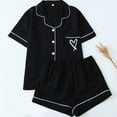 thumbnail image 1 of Njagoc3 Women's Short Sleeve Solid Color Pajama Set - Casual Style, Loose Fit, Summer & Sleep Wear, 1 of 4