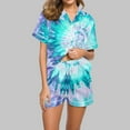 thumbnail image 1 of Njagoc3 Women's Short Sleeve Tie-Dye Print Pajama Set - Patterned, Relaxed Style, Summer & Sleep Wear, 1 of 5