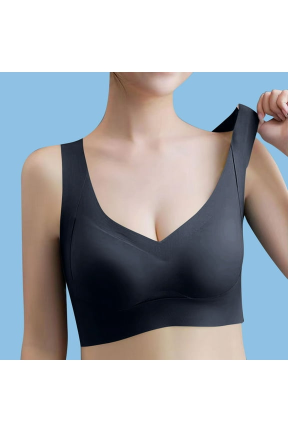 Women's Solid Color Wireless Halter Neck Sports Bra Seamless Full Coverage Non Padded Yoga Workout Top