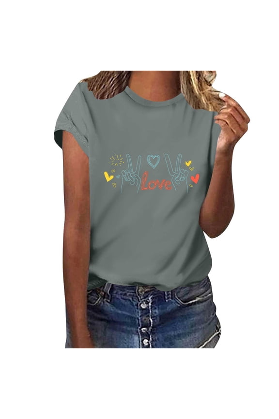 Women's Space Planet-Print Black Short Sleeve Top - Trendy Cosmic-Themed Everyday Casual Top