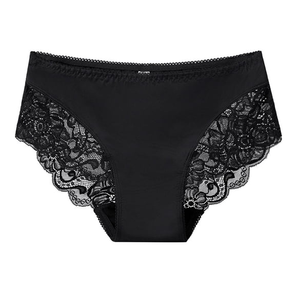 Njagoc3 Women's Wide-Band Lace Mid-Rise Panties - Supportive Romantic Everyday Wear