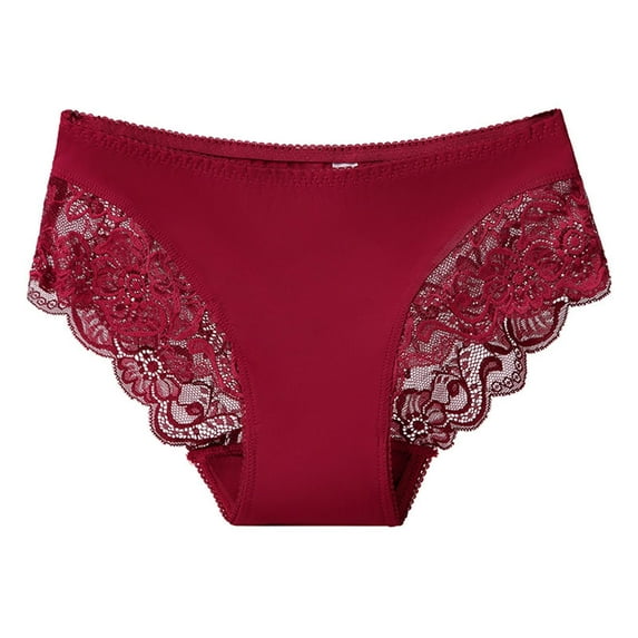 Njagoc3 Women's Wide-Band Lace Mid-Rise Panties - Supportive Romantic Everyday Wear