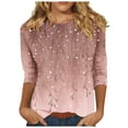 thumbnail image 1 of Njagoc3 Womens Blouses Plus Size Fashion Round-Neck Short Sleeved Printed Pullover Tops, 1 of 6